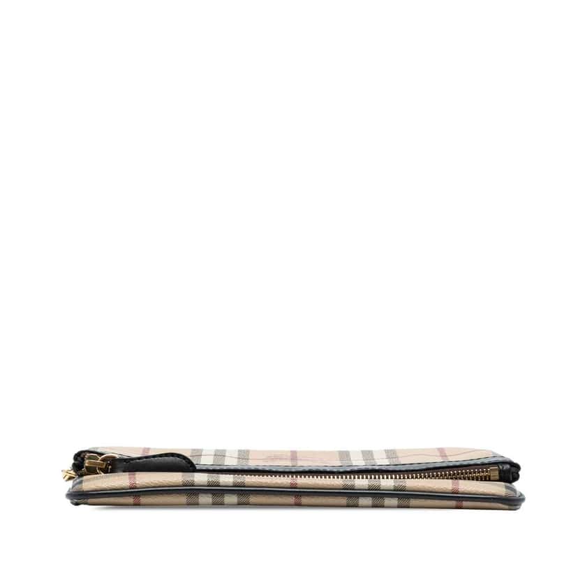 Burberry Haymarket Check Coated Canvas Adeline Fold over Clutch Brown Canvas Good condition - Inside View