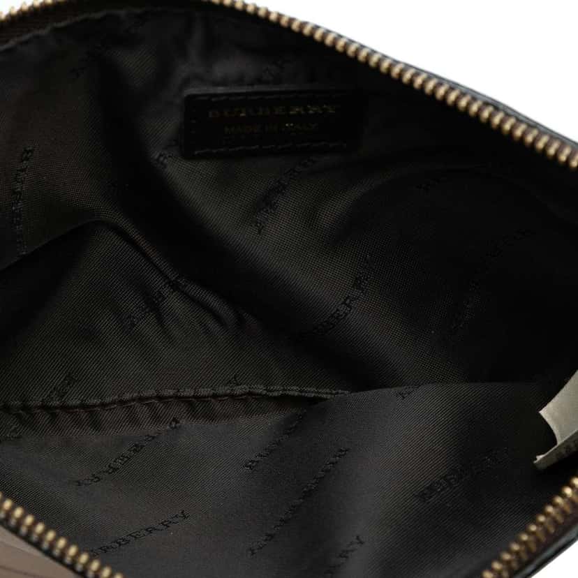 Burberry Haymarket Check Coated Canvas Adeline Fold over Clutch Brown Canvas Good condition - Model View