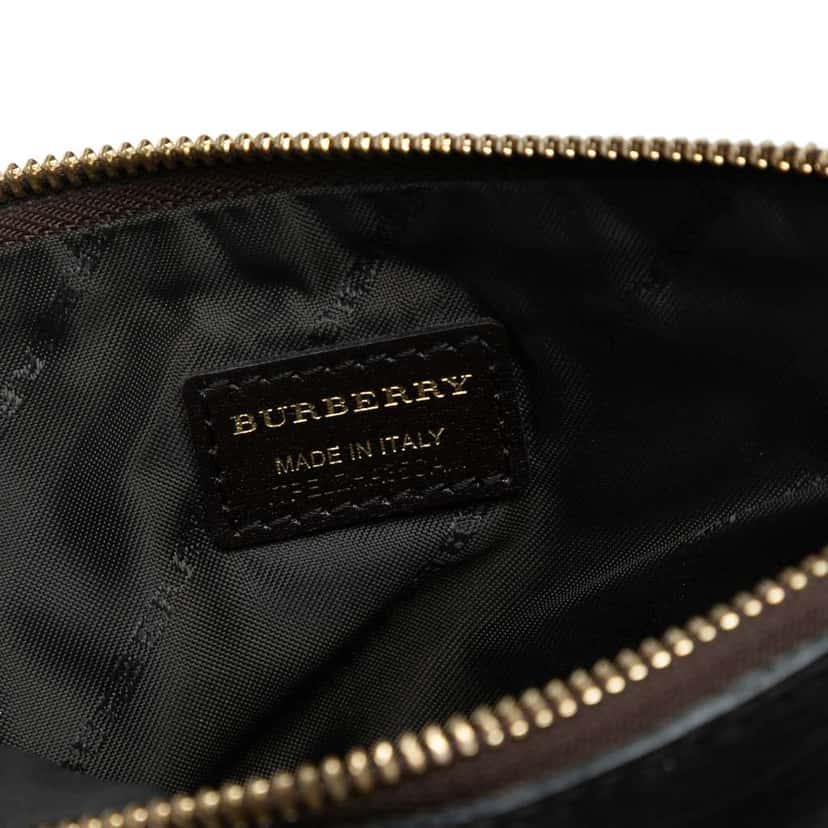 Burberry Haymarket Check Coated Canvas Adeline Fold over Clutch Brown Canvas Good condition - Box View