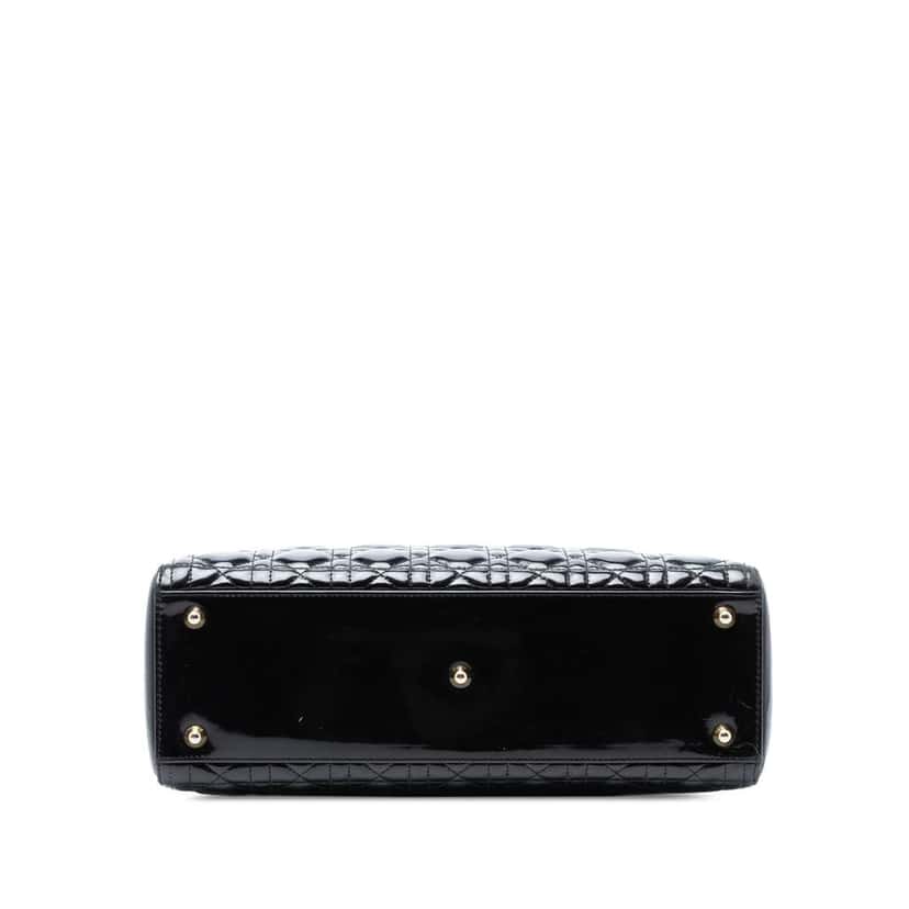 Dior Large Patent Cannage Lady Dior Black Leather Good condition - Inside View