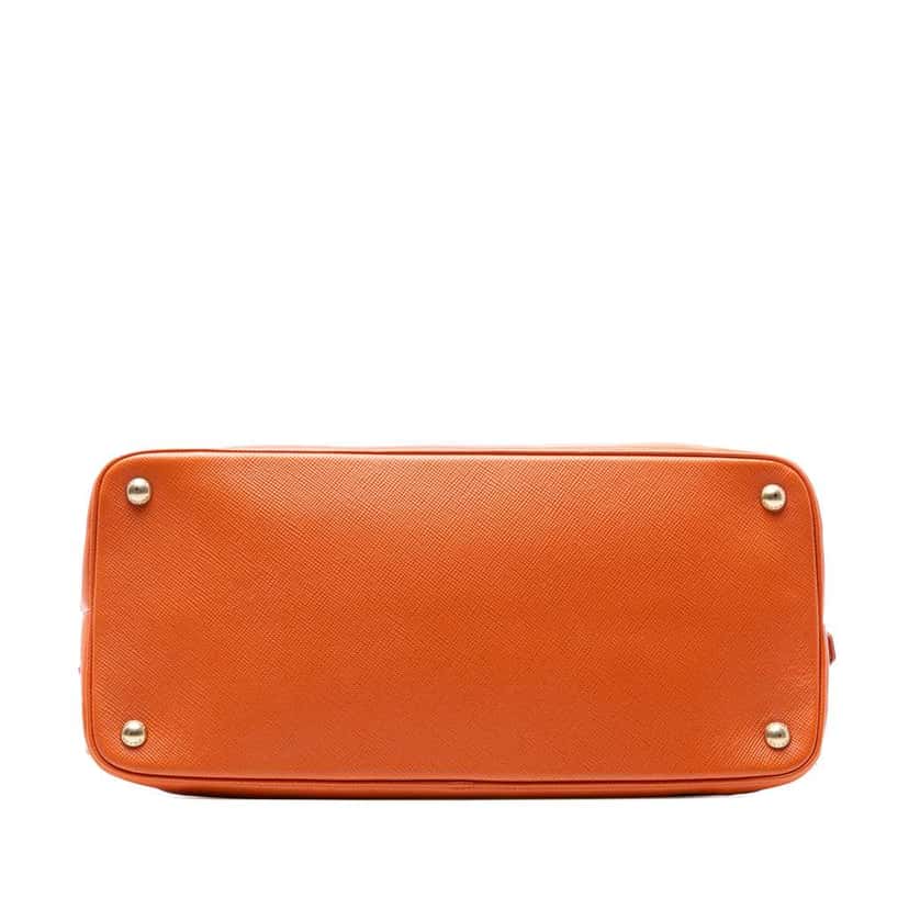 Prada Saffiano Cuir Triple Zip Dome Top Handle Bag Orange Leather Good condition - Inside View