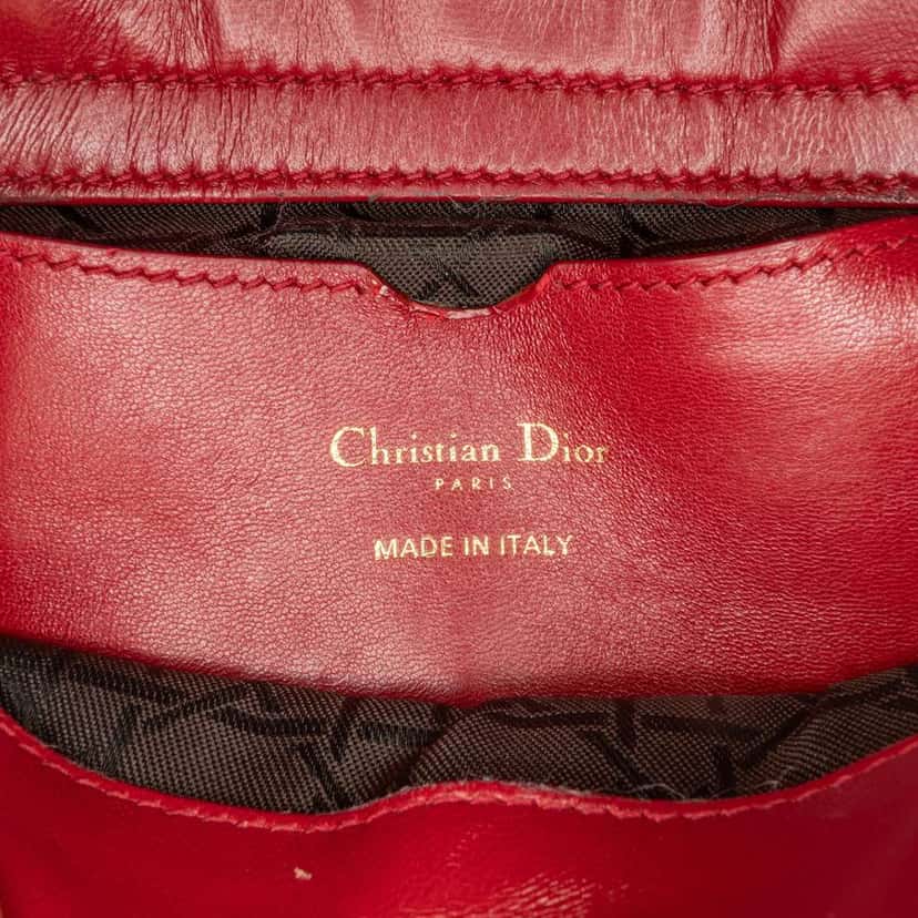 Dior Medium Lambskin Cannage Lady D Joy Red Leather Good condition - Box View