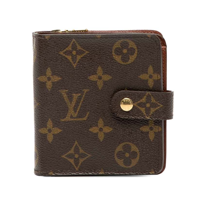 Louis Vuitton Monogram Bifold Compact Wallet Brown Good condition - Front View