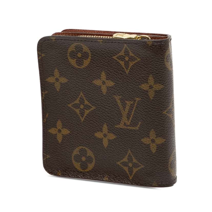 Louis Vuitton Monogram Bifold Compact Wallet Brown Good condition - Back View