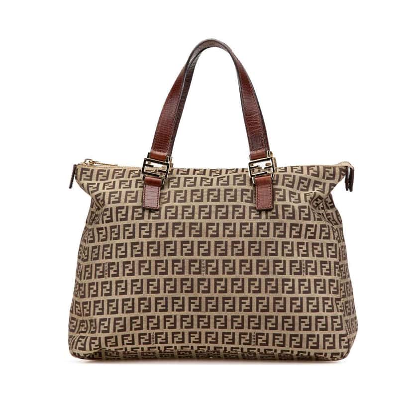 Fendi Zucchino Canvas Tote Brown Canvas Good condition - Front View