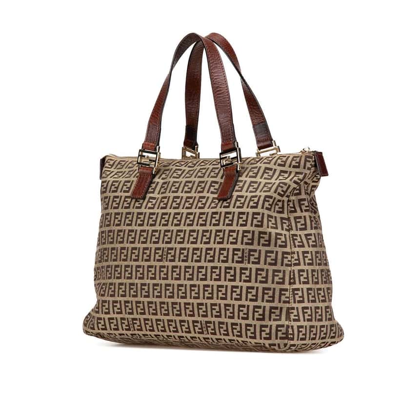 Fendi Zucchino Canvas Tote Brown Canvas Good condition - Back View