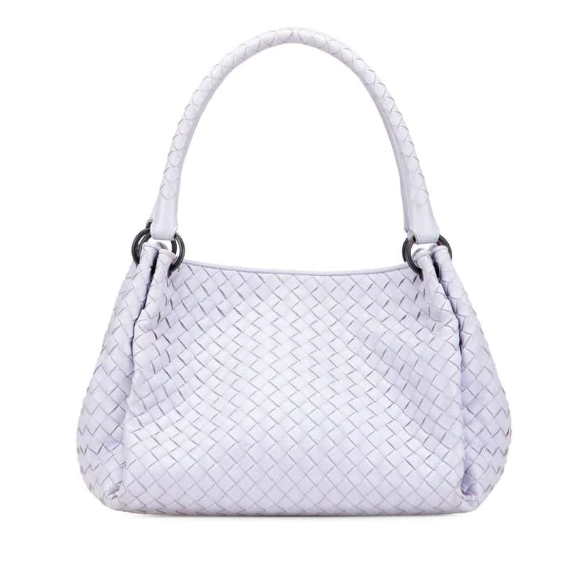 Bottega Veneta Nappa Intrecciato Parachute Tote Purple Leather Good condition - Front View