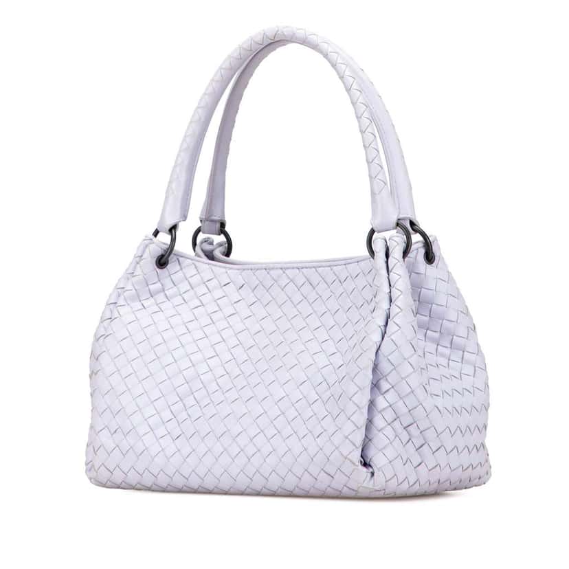 Bottega Veneta Nappa Intrecciato Parachute Tote Purple Leather Good condition - Back View