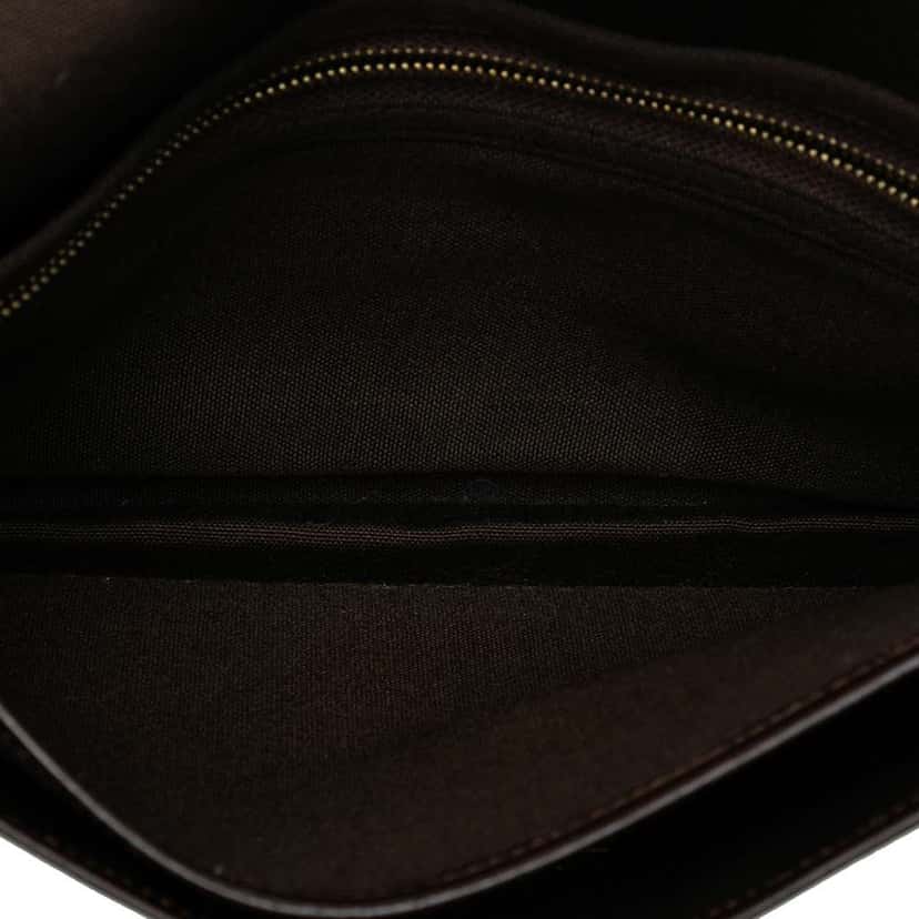 Celine C Carriage Canvas Shoulder Bag Brown Canvas Good condition - Model View