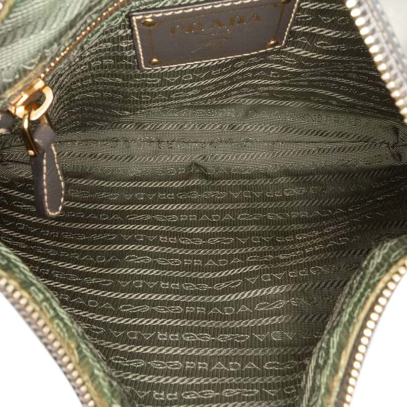 Prada Saffiano Trimmed Tessuto Crossbody Grey Good condition - Model View