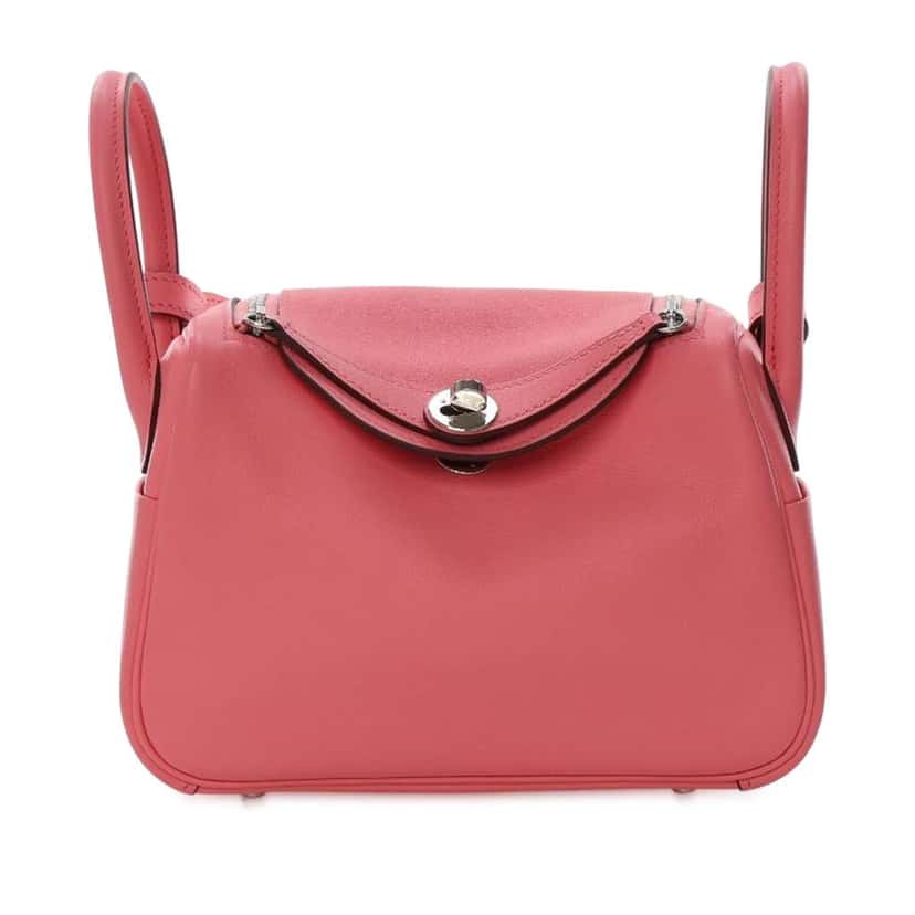 Hermès Mini Swift Lindy 20 Pink Leather Good condition - Front View