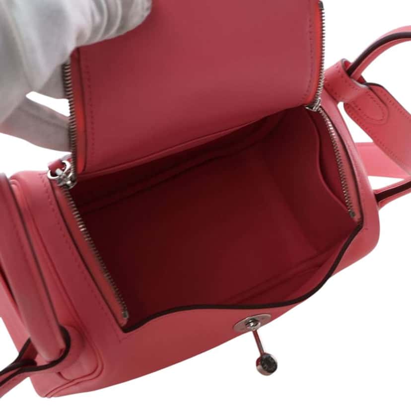 Hermès Mini Swift Lindy 20 Pink Leather Good condition - Box View