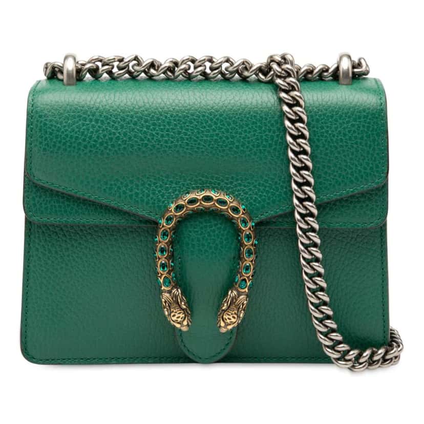 Gucci Small Leather Dionysus Crossbody Green Leather Good condition - Front View