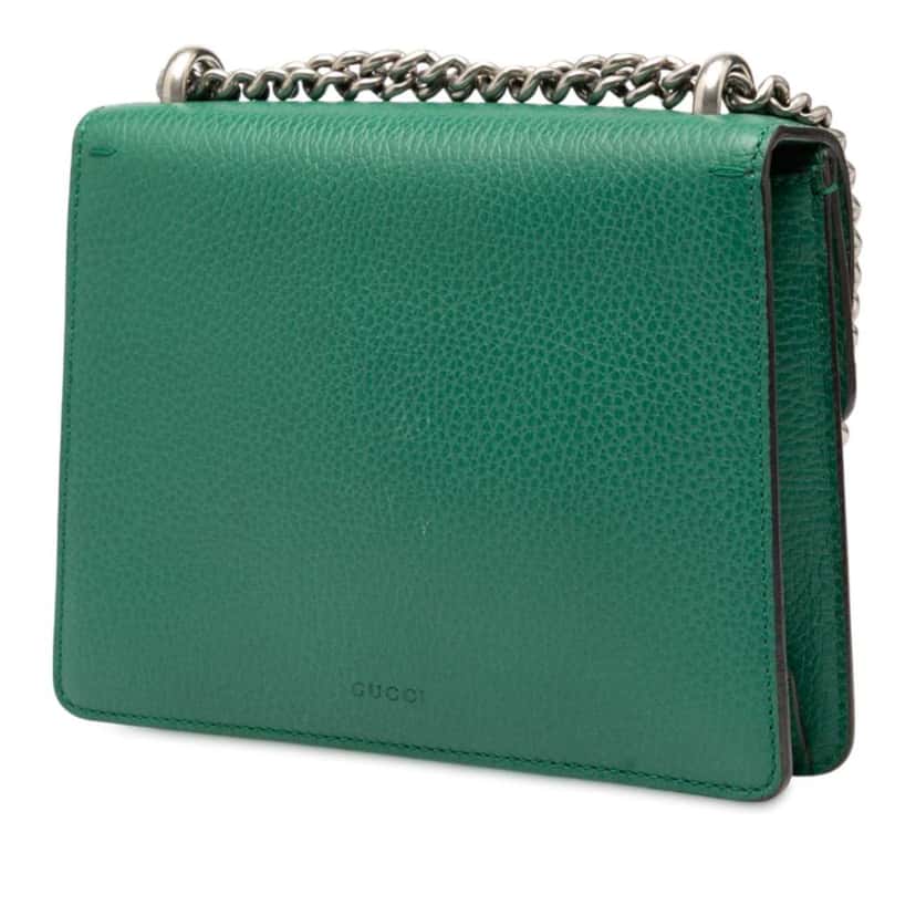 Gucci Small Leather Dionysus Crossbody Green Leather Good condition - Back View