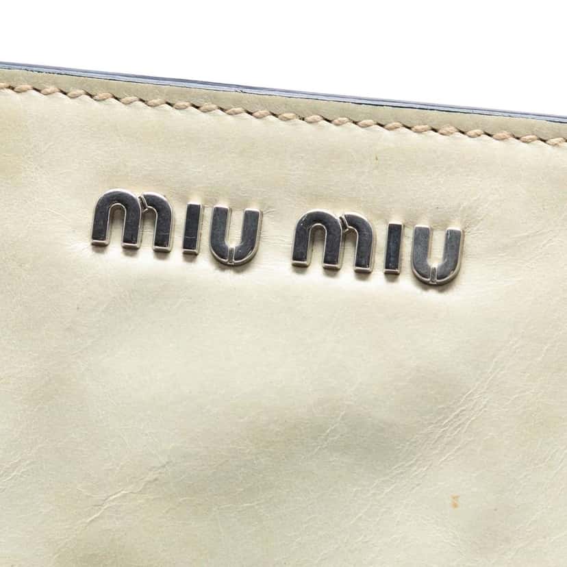Miu Miu Bicolor Goatskin Madras Satchel Blue Leather Good condition - Box View