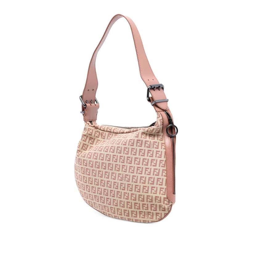Fendi Zucchino Canvas Oyster Hobo Brown Canvas Good condition - Back View