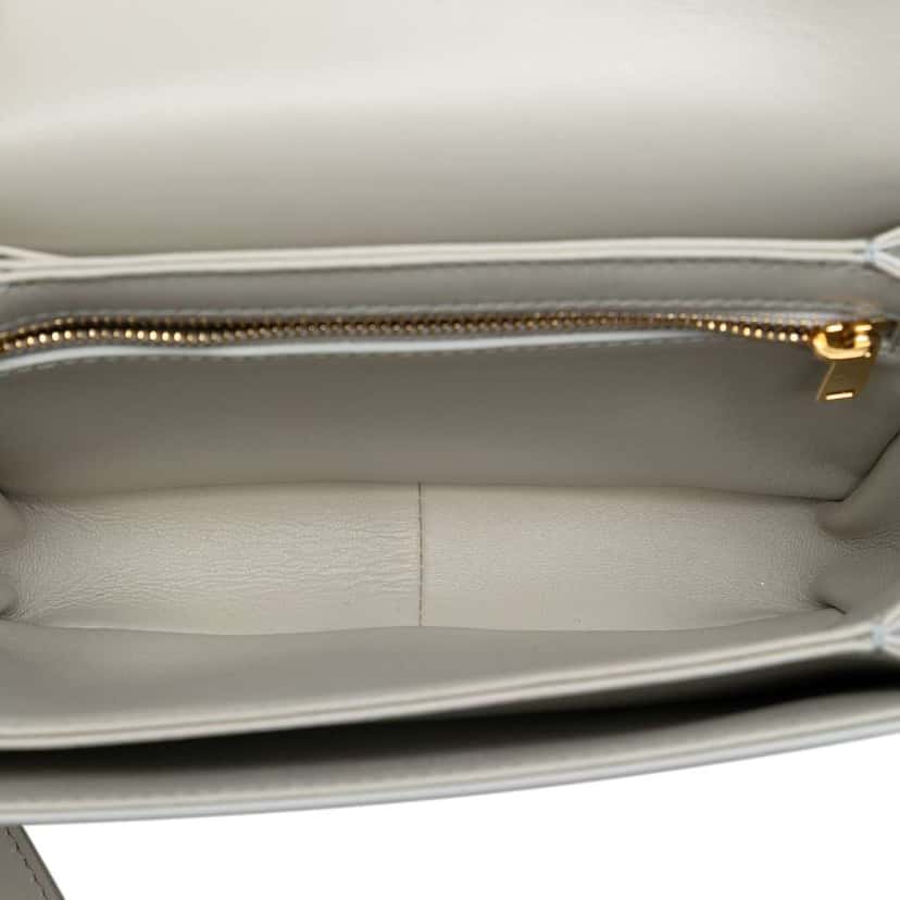 Celine Teen Shiny Calfskin Triomphe Crossbody Grey Leather Good condition - Model View