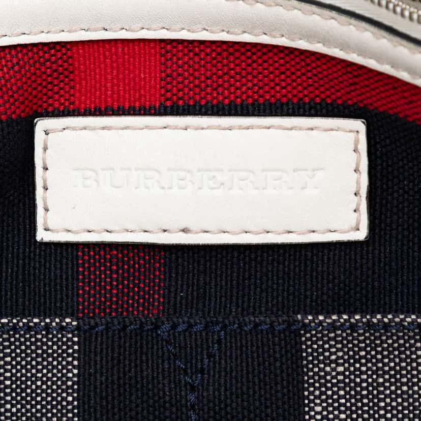 Burberry Medium Mega Check Canvas Ashby Bucket Bag Blue Canvas Good condition - Box View