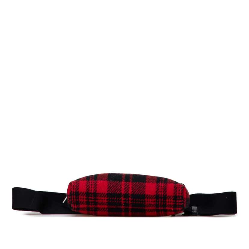 Saint Laurent Wool Tartan City Belt Bag Red Wool Good condition - Inside View