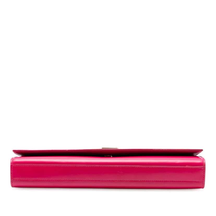 Saint Laurent Smooth Leather Cassandre Clutch Pink Leather Good condition - Inside View