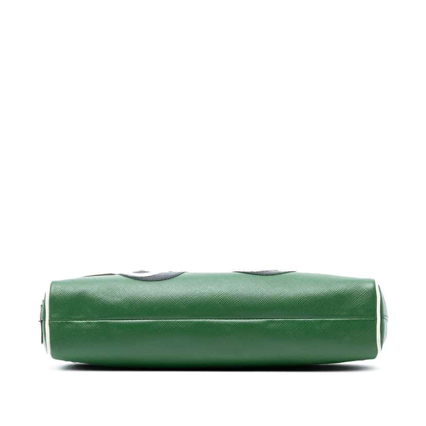 Prada Saffiano 50s Cars Clutch Green Leather Good condition - Inside View