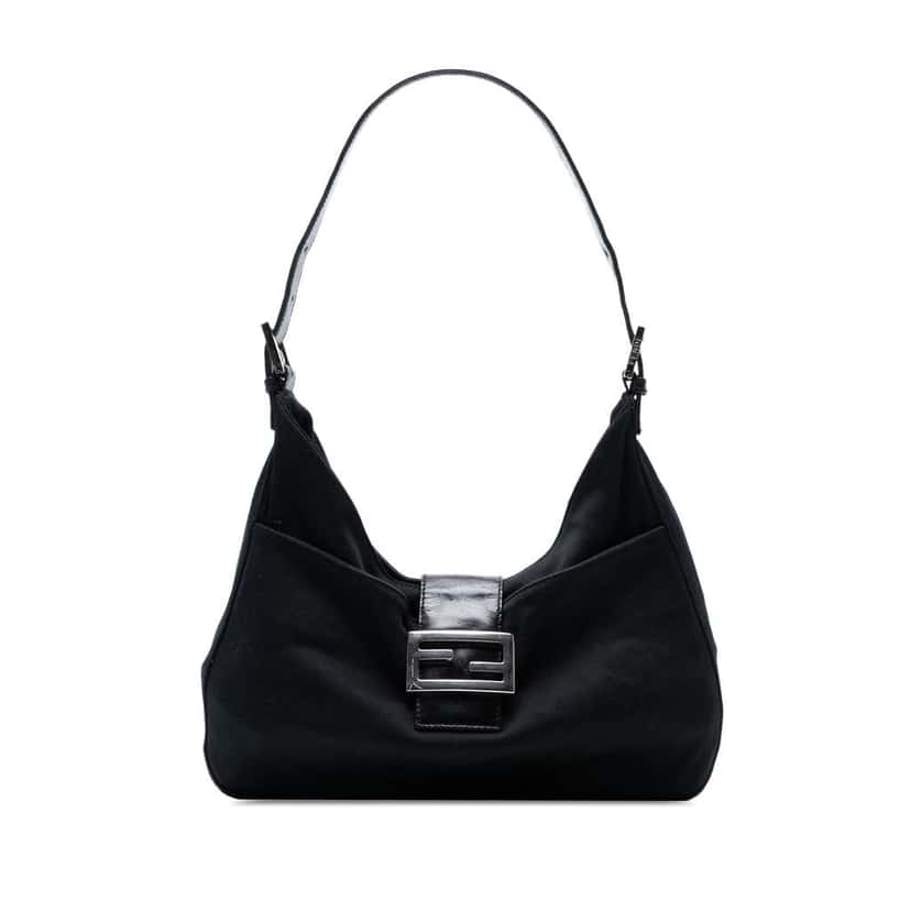 Fendi Neoprene Shoulder Bag Black Polyester Good condition - Front View