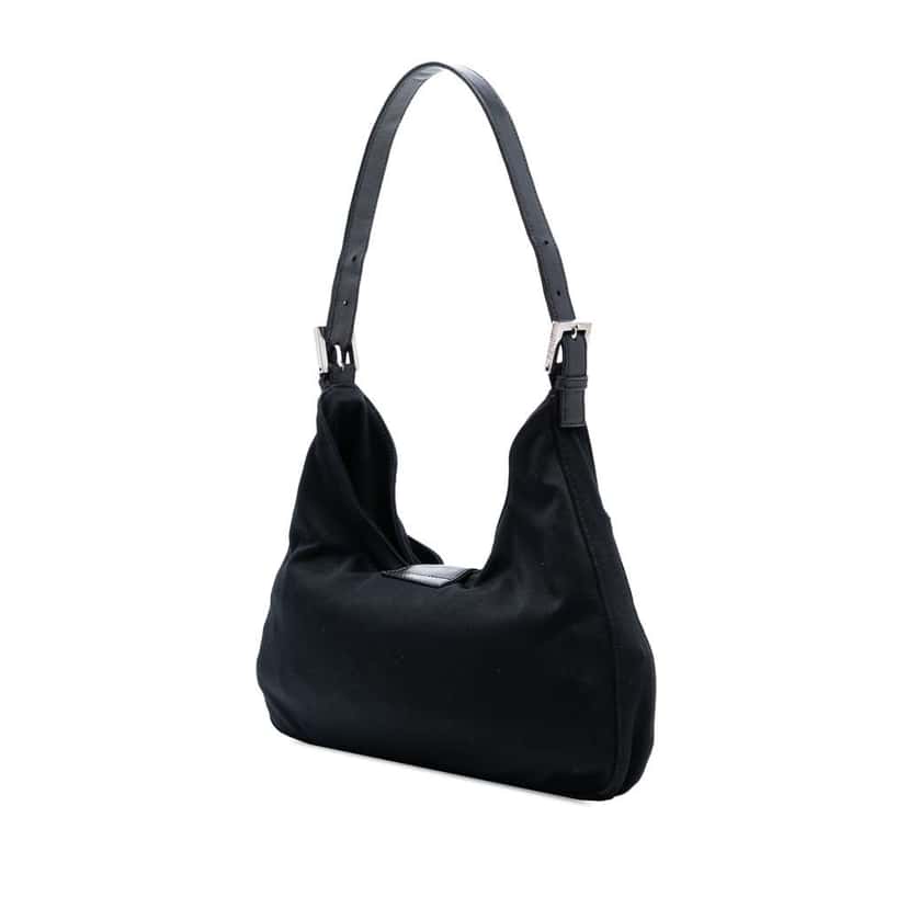 Fendi Neoprene Shoulder Bag Black Polyester Good condition - Back View