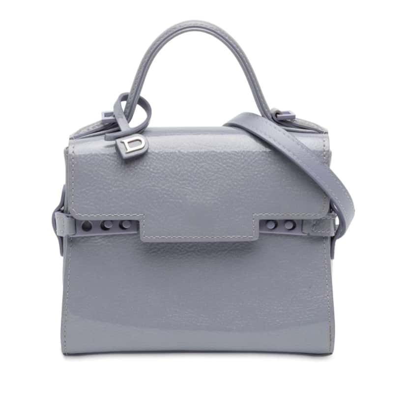 Delvaux Micro Patent Tempete Satchel Purple Leather Very good condition - Front View