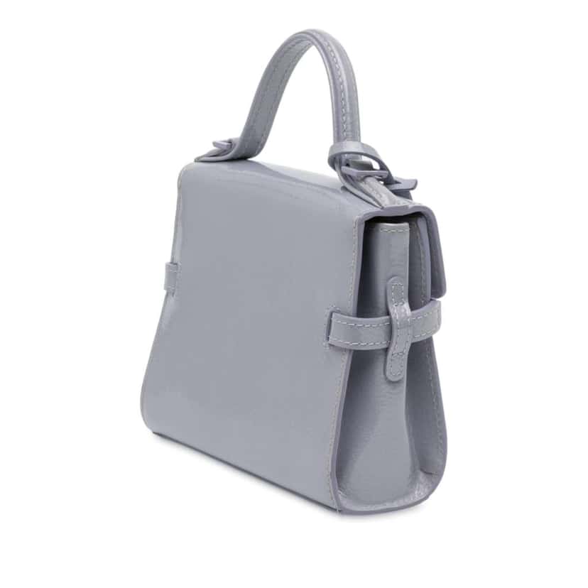 Delvaux Micro Patent Tempete Satchel Purple Leather Very good condition - Back View