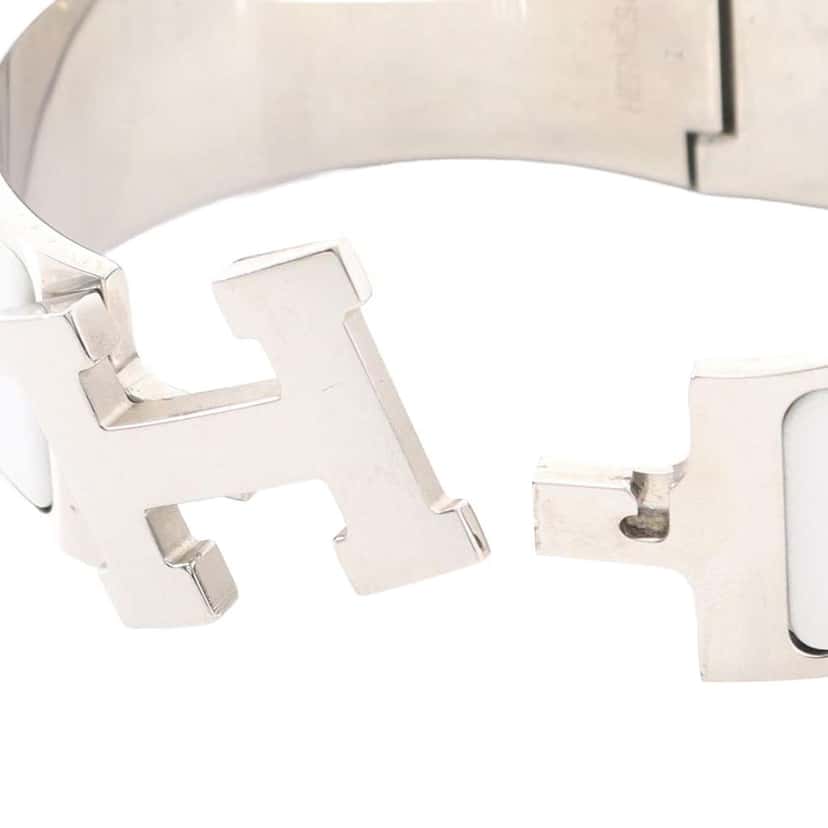Hermès Wide Enamel Clic Clac H Bracelet PM White Very good condition - Model View