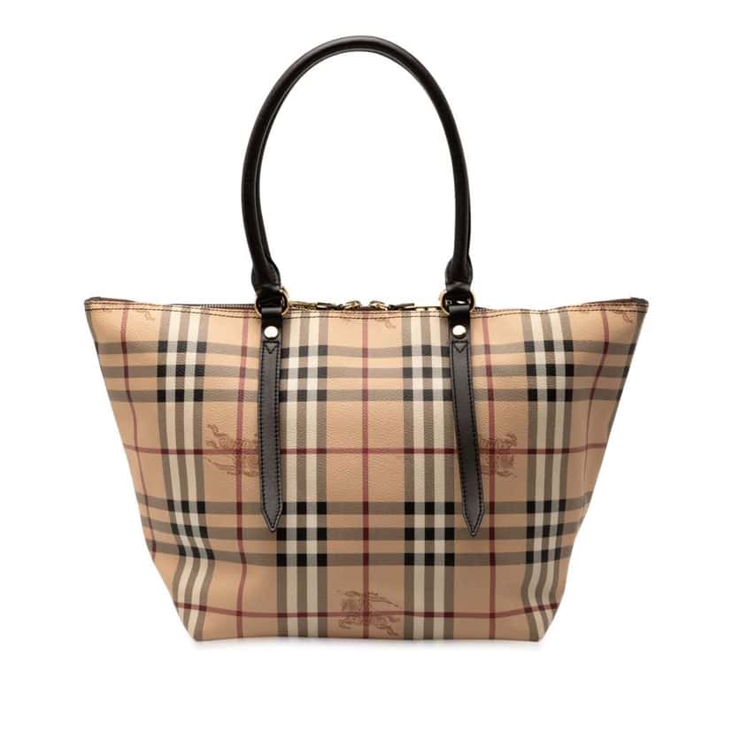 Burberry Small Haymarket Check Coated Canvas Salisbury Tote Brown Canvas Good condition - Front View