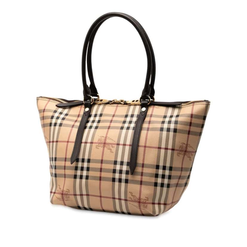 Burberry Small Haymarket Check Coated Canvas Salisbury Tote Brown Canvas Good condition - Back View