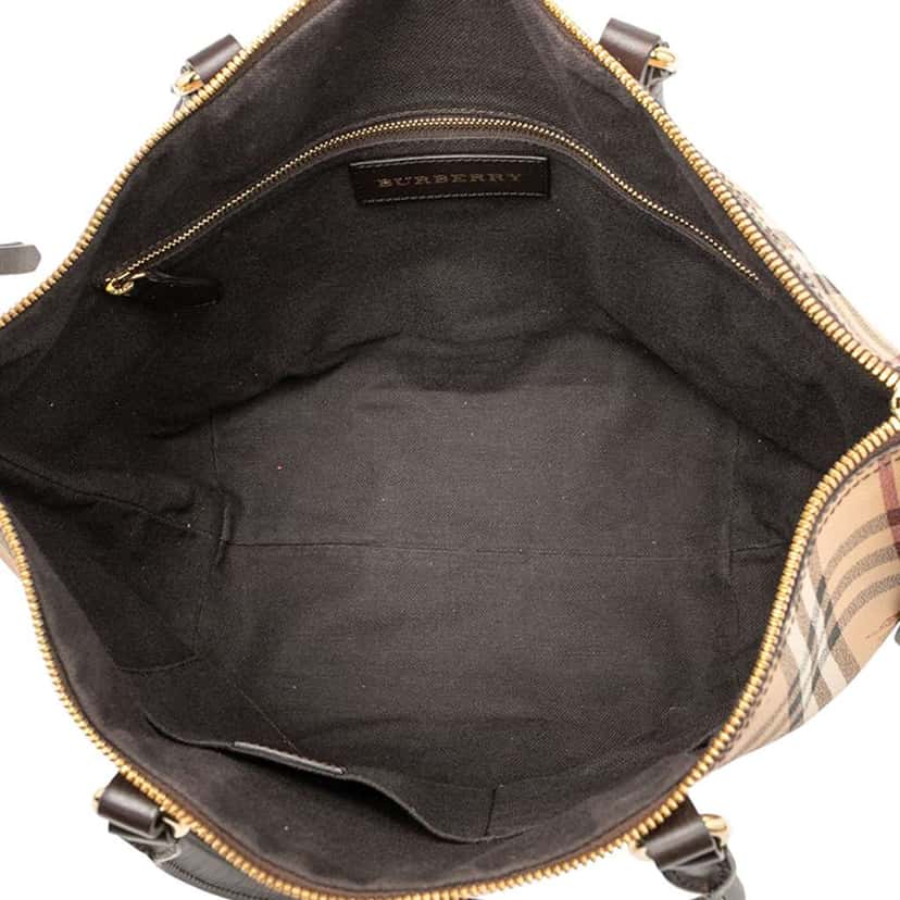 Burberry Small Haymarket Check Coated Canvas Salisbury Tote Brown Canvas Good condition - Model View