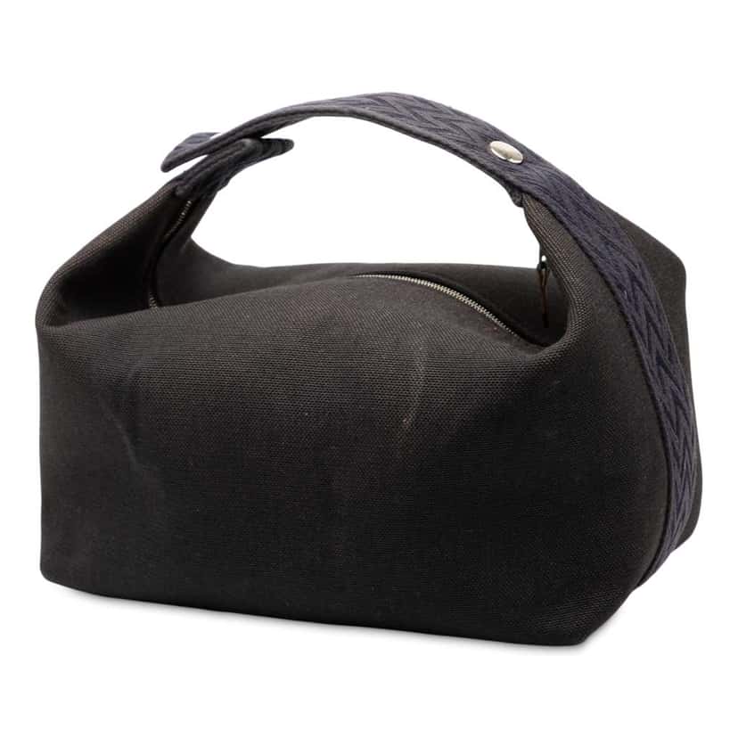 Hermès Large Canvas H Plume Bride A Brac Case Black Canvas Good condition - Back View