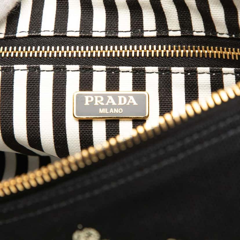 Prada Canvas Canapa Logo Pouch Black Canvas Very good condition - Box View