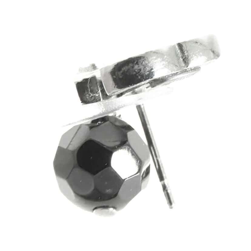 Chanel CC Silver Plated Bead Drop Push Back Earrings Silver Metal Good condition - Model View