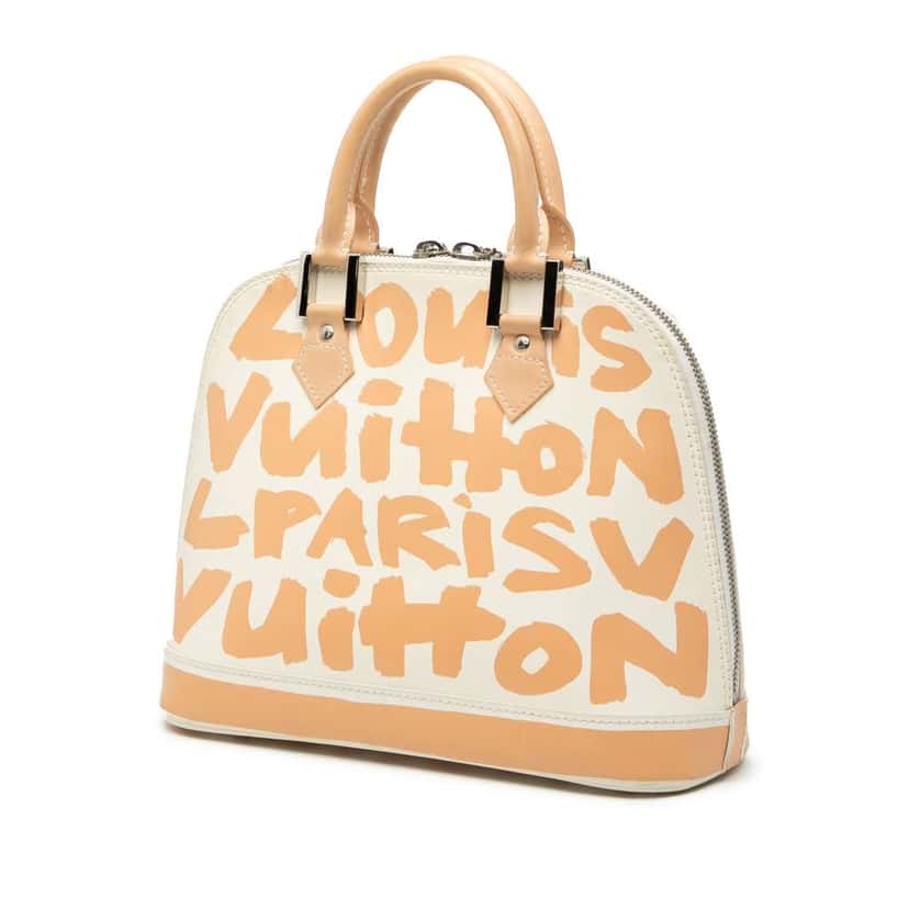 Louis Vuitton Stephen Sprouse Graffiti Alma MM White Leather Good condition - Back View