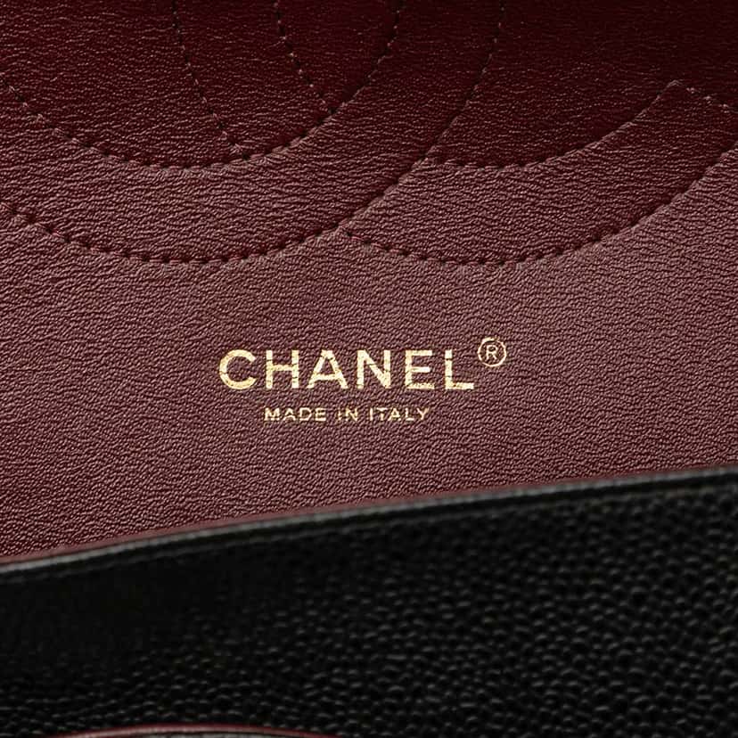 Chanel Jumbo Classic Caviar Double Flap Black Leather Good condition - Box View
