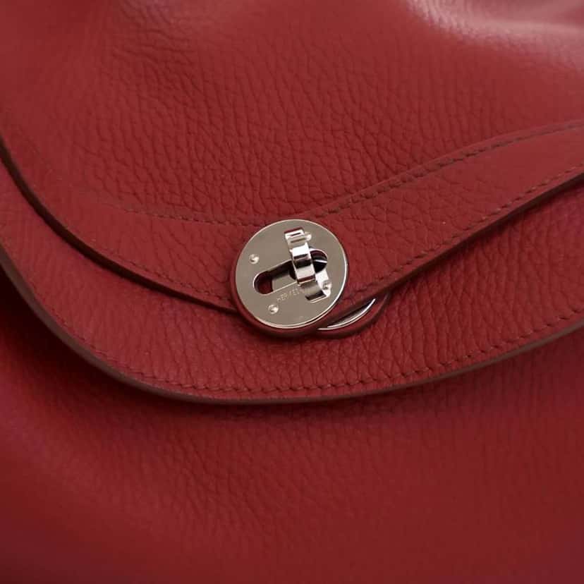 Hermès Clemence Lindy 34 Red Leather Good condition - Model View