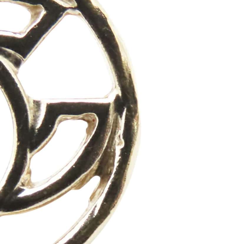 Chanel Gold Plated CC Round Bullet Back Earrings Gold Metal Good condition - Box View