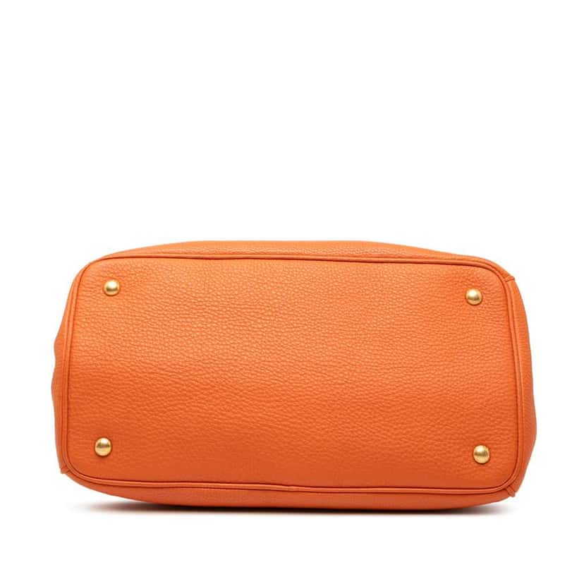 Prada Vitello Daino Open Convertible Tote Orange Leather Good condition - Inside View