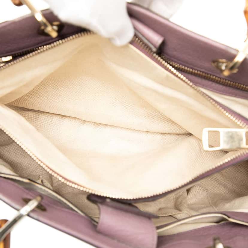 Gucci Medium Calfskin Bamboo Shopper Satchel Pink Leather Very good condition - Model View