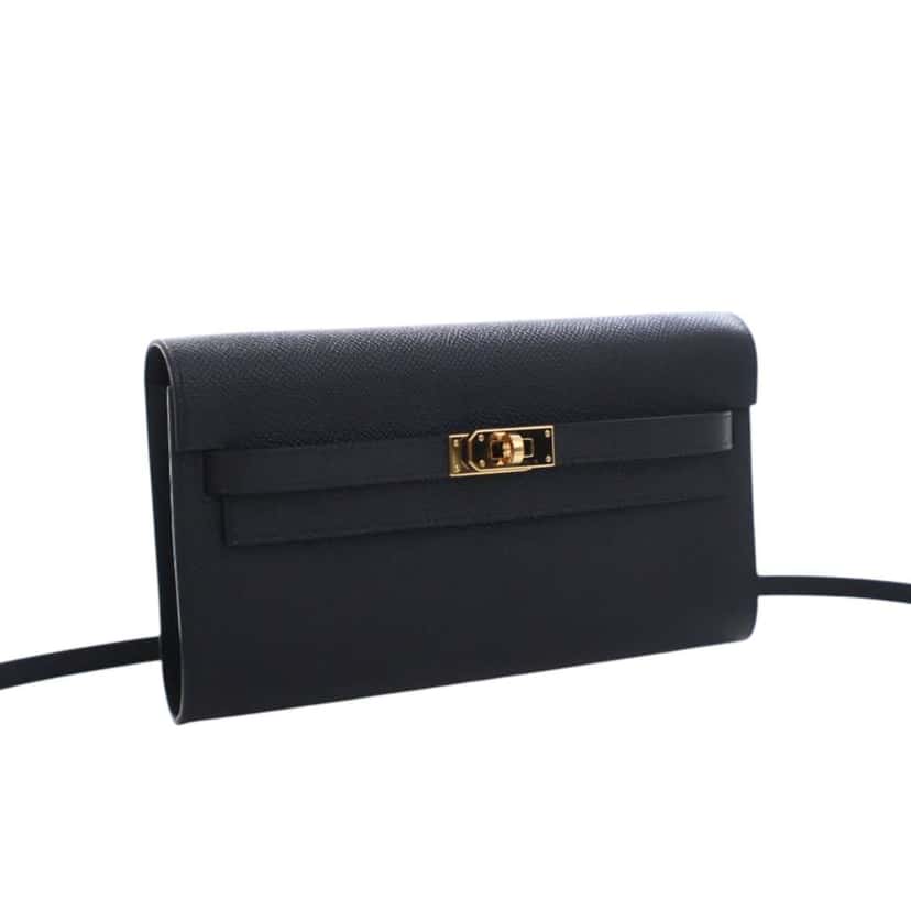 Hermès Epsom Kelly To Go Wallet Black Leather Good condition - Back View