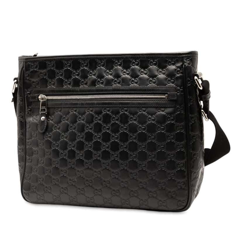 Gucci Guccissima Web Crossbody Black Leather Good condition - Back View