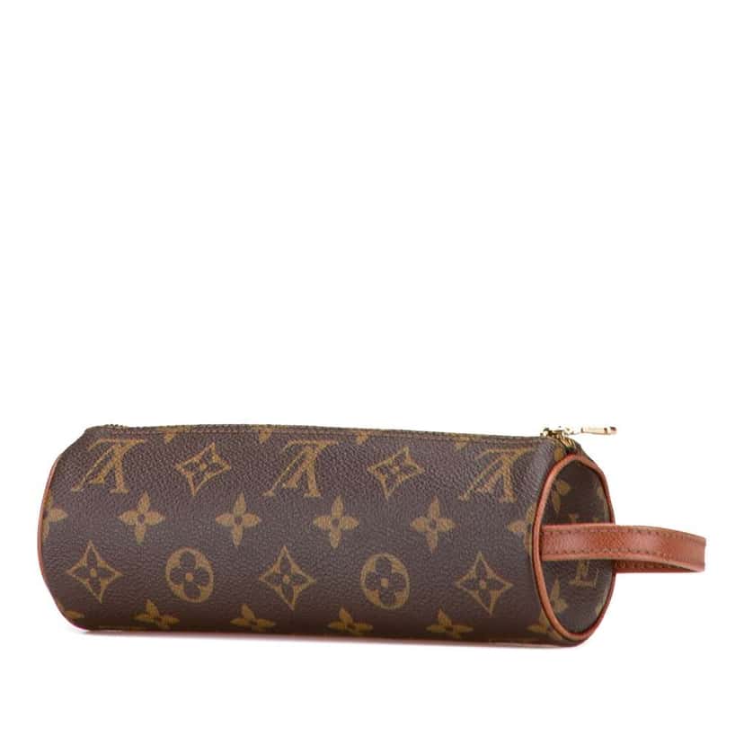 Louis Vuitton Monogram Trousse Ronde Pencil Case 20 Brown Good condition - Back View