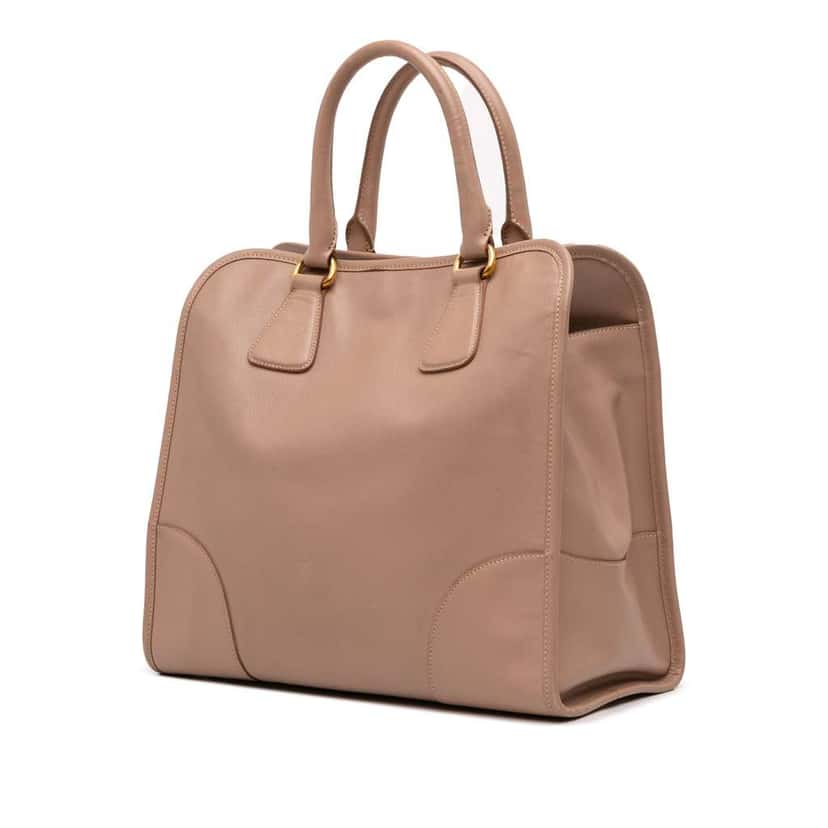 Prada Saffiano Lux Shopping Tote Brown Leather Good condition - Back View