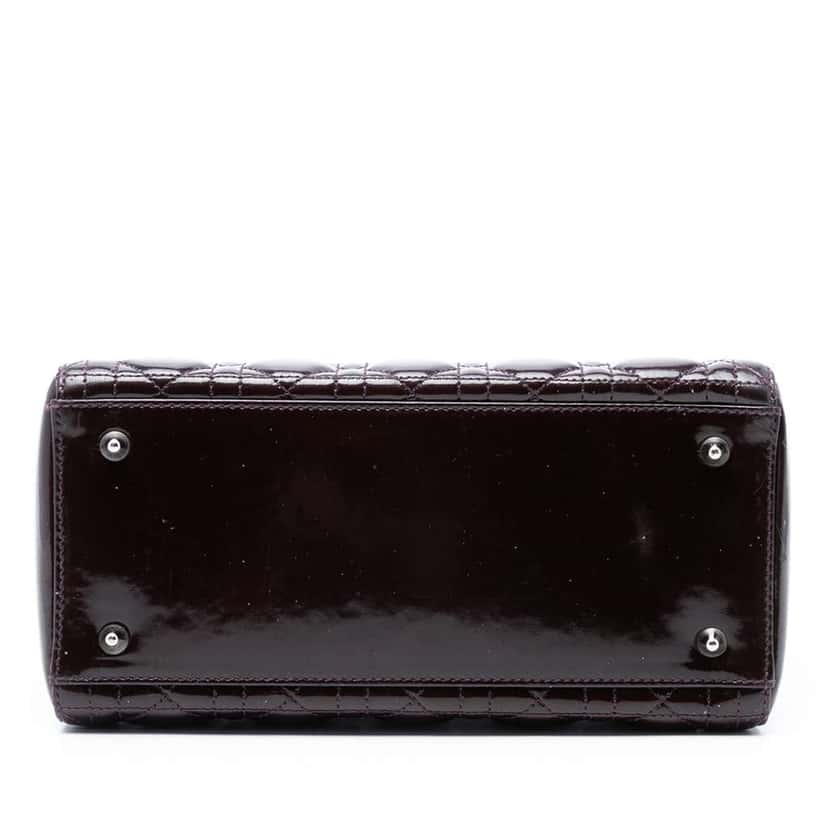 Dior Medium Patent Cannage Lady Dior Purple Leather Good condition - Inside View