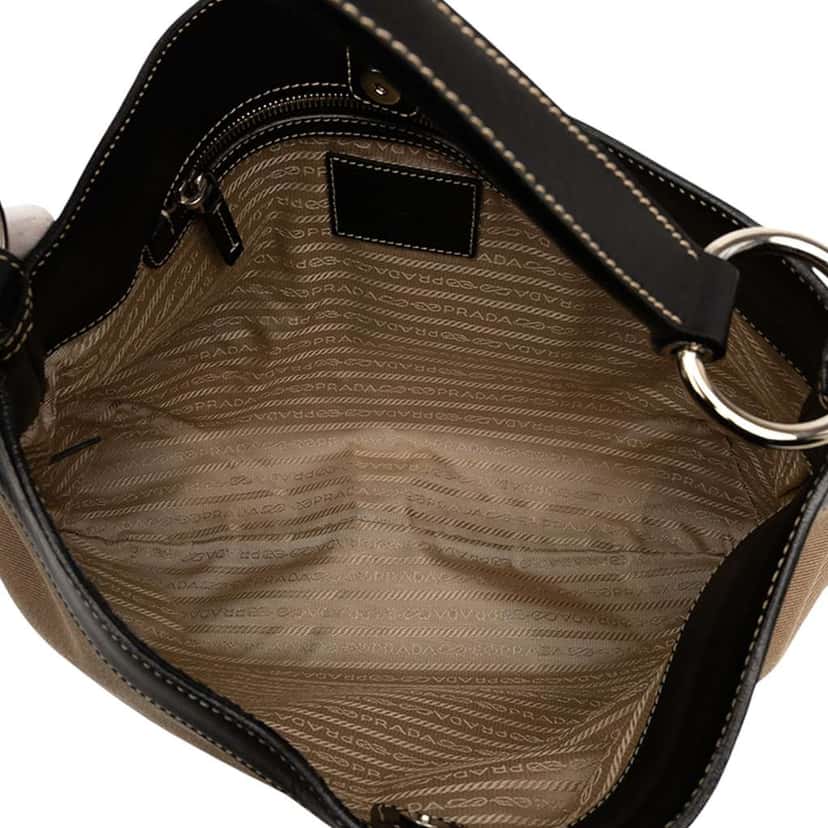 Prada Canvas Canapa Logo Hobo Brown Canvas Good condition - Model View