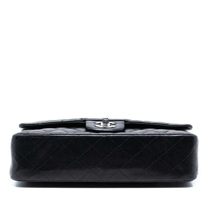 Chanel Medium Classic Lambskin Double Flap Black Leather Good condition - Inside View