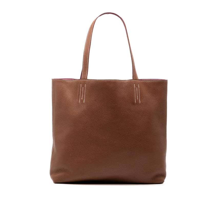 Hermès Clemence Double Sens 36 Brown Leather Good condition - Front View